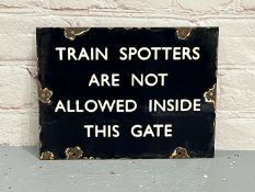 Train Spotters Enamel Warning Sign