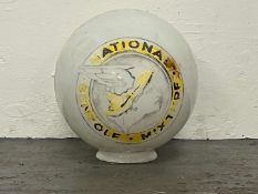 National Benzole Mixture Petrol Pump/Lamp Post Glass Globe