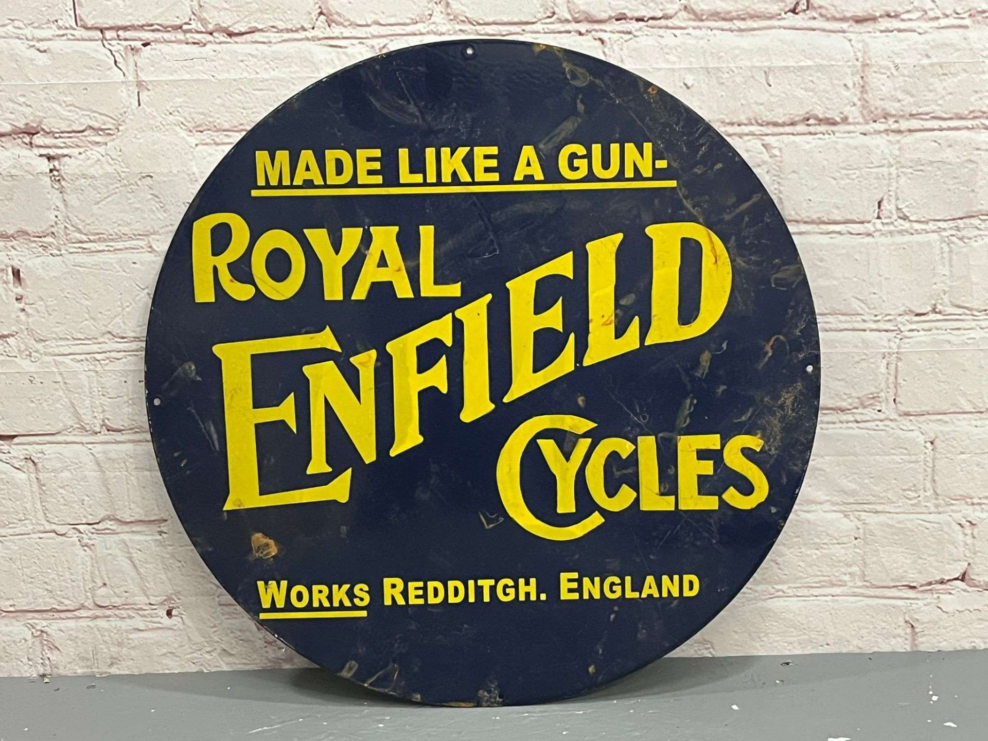 Royal Enfield Cycles Circular Enamel Sign