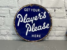 Get Your Players Please Here Circular Enamel Sign