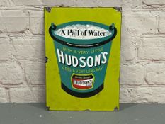 Hudsons Soap Pail Enamel Sign&nbsp;