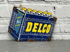 Delco Batteries Small Enamel Sign