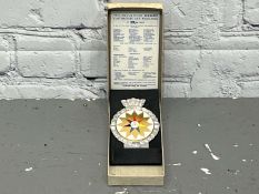 JR Gaunt Rare Multicolour Twelve Point Star Car Badge Boxed