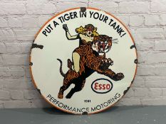 Esso “Put a Tiger In Your Tank” Circular Enamel Sign