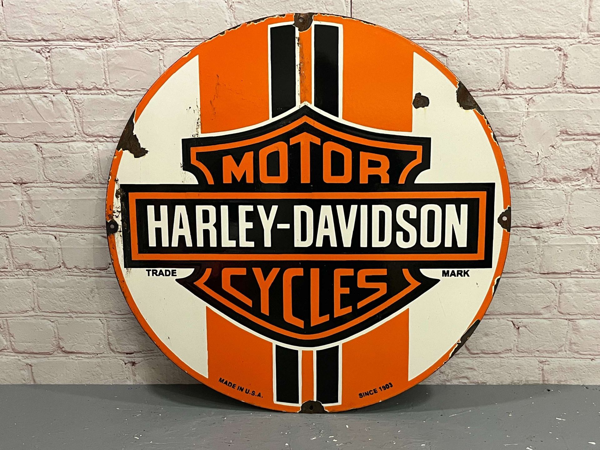 Harley-Davidson Motorcycles Circular Enamel Sign
