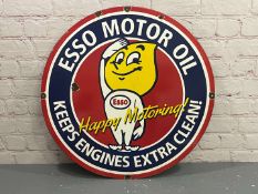 Esso Motor Oil Circular Enamel Sign