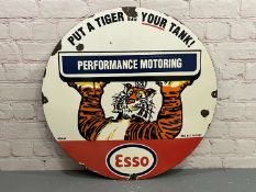 Esso “Put a Tiger In Your Tank” Performance Motoring Enamel Sign