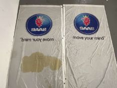 Two Saab Dealership Flags