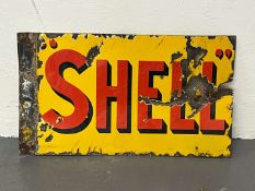 Shell Enamel Flange Sign