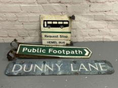 Bus Stop, Foot Path and Dunny Lane Signs (3)