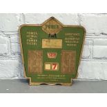 The Power Petroleum Original Cardboard Calendar Sign
