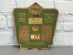 The Power Petroleum Original Cardboard Calendar Sign