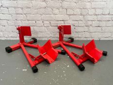 Two Motorbike Front Wheel Chock Stands