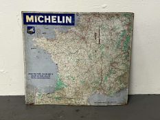 French Tin Michelin Map Sign