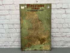 Firestone Tyres Tin Map Sign&nbsp;