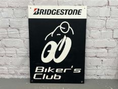 Bridgestone Bikers Club Sign On Plastic Board