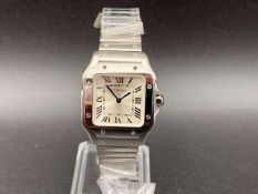 CARTIER, SANTOS DE CARTIER, STAINLESS STEEL WITH BOX AND PAPERS, REF WSSA0082, 4626242240FY