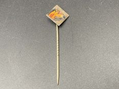 A LATE 19th CENTURY SILVER AND ENAMEL STICK PIN