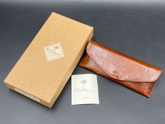 MULBERRY, CONGO LEATHER GLASSES CASE, TEAK, BOXED