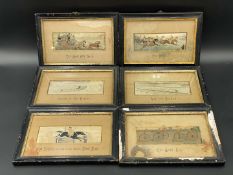 STEVENOGRAPHS, SIX LATE 19TH CENTURY FRAMED AND MOUNTED TEXTILES
