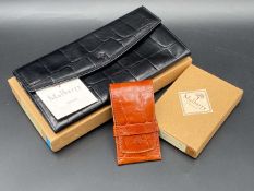 MULBERRY, LEATHER PURSE AND MANICURE SET, BOXED
