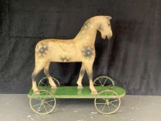 EARLY 20th CENTURY, PULL ALONG PAINTED WOODEN TOY HORSE