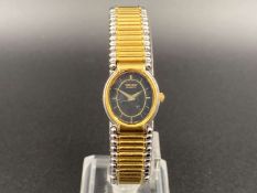 SEIKO, steel & gilt, quartz wristwatch, 621722