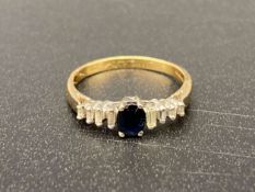 18CT GOLD, DIAMOND AND SAPHIRE SET DRESS RING