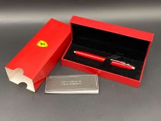 SHEAFFER FOR FERRARI, RED BALL POINT PEN WITH FITTED BOX