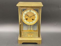 LATE 19th CENTURY FRENCH LACQUERED BRASS FOUR GLASS MANTLE CLOCK, JAPY FRERES, 118574 11,...