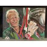 DAVID SHEARER, “PETER SCHMEICHEL”, SIGNED ACRYLIC ON BOARD&nbsp;