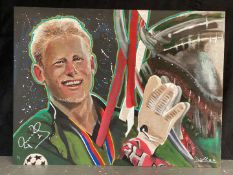 DAVID SHEARER, “PETER SCHMEICHEL”, SIGNED ACRYLIC ON BOARD&nbsp;