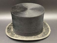 WOODROW, EARLY 20th CENTURY BLACK SILK TOP HAT AND BOX
