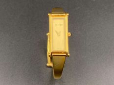 GUCCI, modern gold plated quartz dress watch&nbsp;