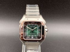 CARTIER, SANTOS DE CARTIER WITH BOX AND PAPERS, REF WSSA0062, 4072485843EY