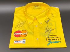 VINTAGE “JORDAN GRAND PRIX RACING” SIGNED TEAM SHIRT