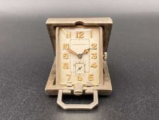 GARRARD & Co Ltd, EARLY 20th CENTURY SILVER AND ENAMEL FOLDING WATCH,