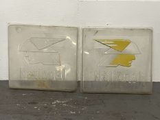 Two National Benzole Petrol Pump Signs