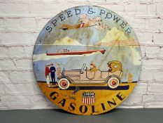 Union Gasoline Circular Metal Sign
