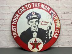 Texaco Large Circular Metal Sign