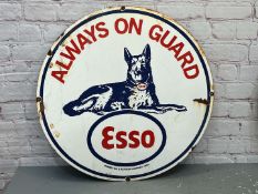 Esso “Always on Guard” Circular Enamel Sign&nbsp;