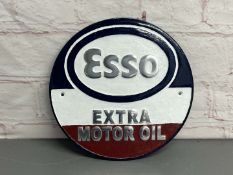 Esso Extra Motor Oil Small Circular Aluminium Sign