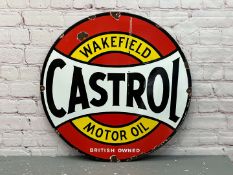 Castrol Wakefield Motor Oil Circular Enamel Sign