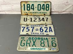 Four American Number Plates&nbsp;