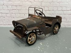 Willy's Jeep Tin Plated Childs Pedal Car