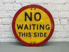 Railway “No Waiting This Side” Pole Sign