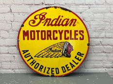 Indian Motorcycles Authorized Dealer Enamel Sign&nbsp;