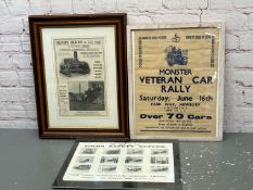 Monster Veteran Car Rally Poster, Henry Berry & Co Poster and One Other (3)