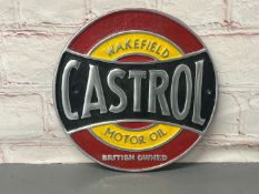 Wakefield Castrol Cast Aluminium Circular Sign