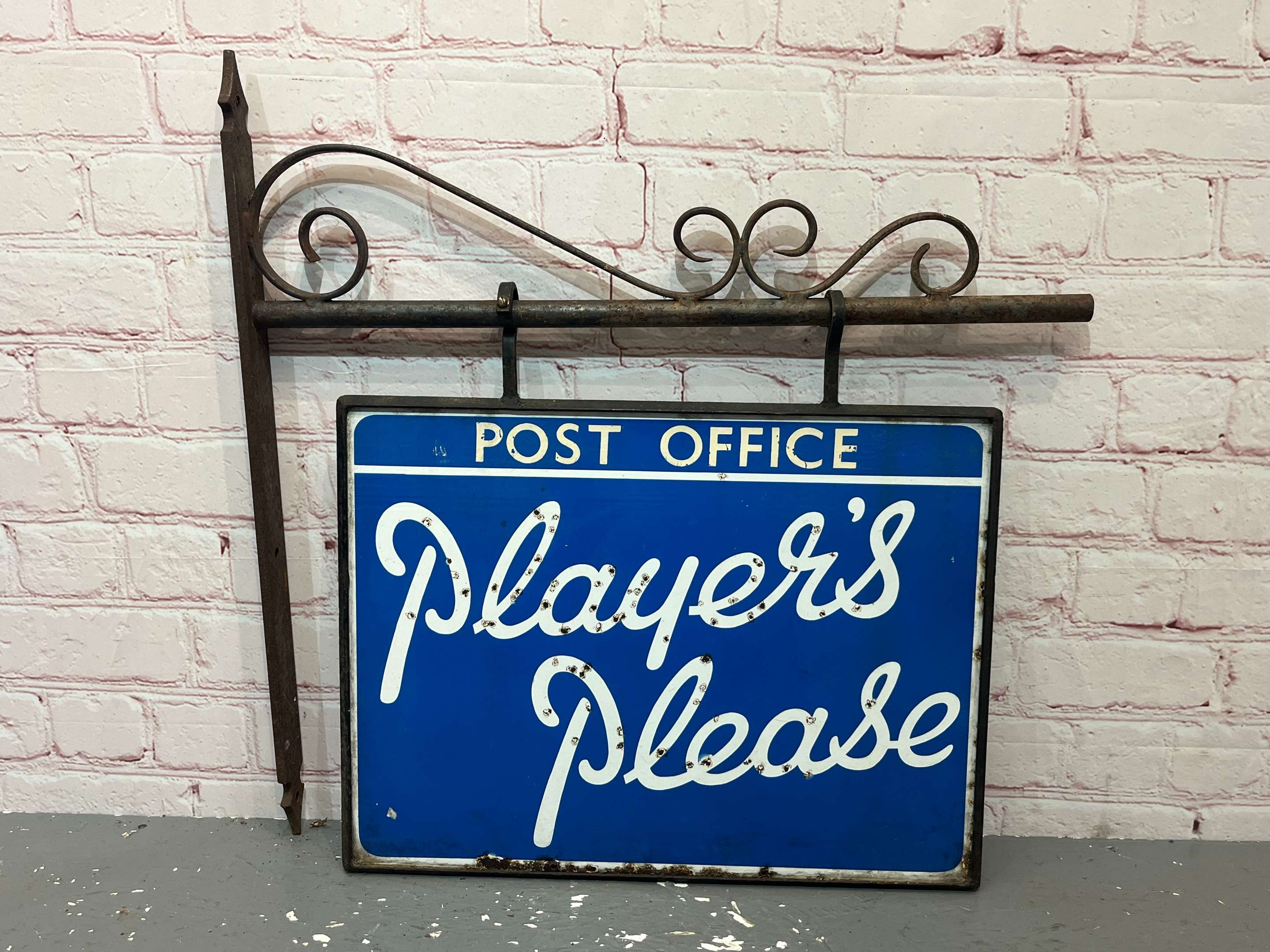 Summary:Players Please Post Office Wall Mounted Double Sided Enamel ...